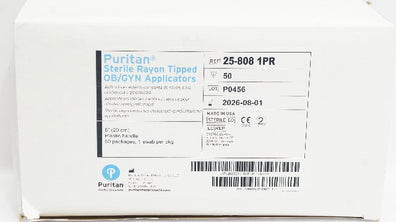 Puritan 25-808 1PR Sterile Rayon Tipped OB/GYN Applicator - Box of 50